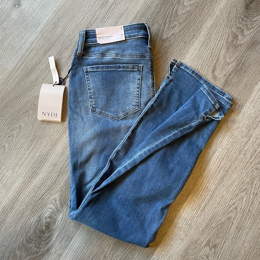 NYDJ Sheri Slim Ankle Riveted Side Slit Jeans NWT Size 2